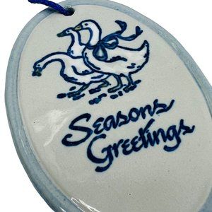 Louisville Stoneware Goose Christmas Ornament Vintage 90s Geese First National